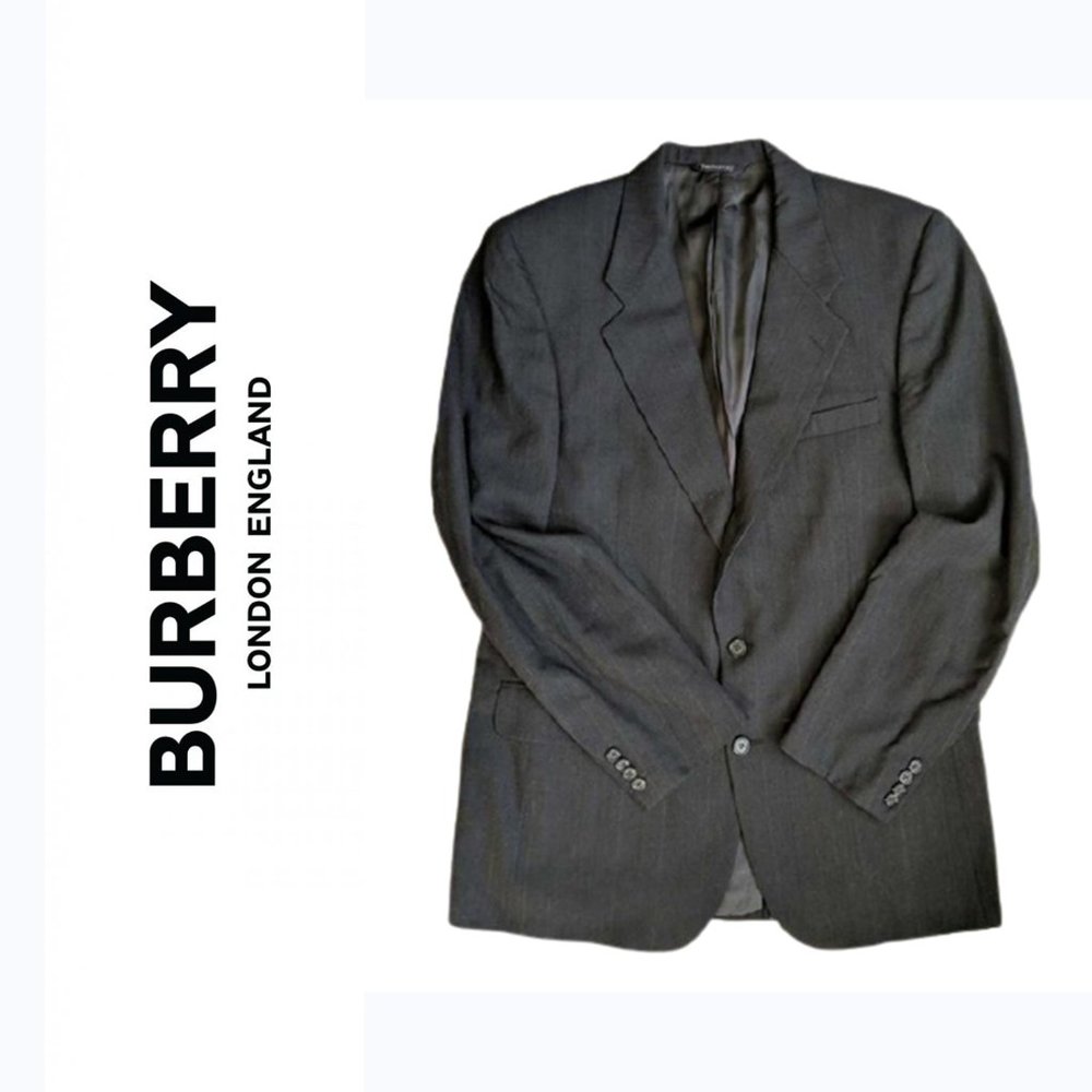 Burberry Mens Suit Jacket Wool Lined Notch Lapel